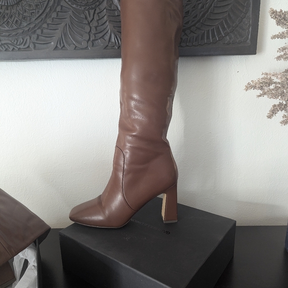 GABRIELLE UNION Womens Brown Comfort Ora Pointed Toe Stacked Heel Boots 10 - Picture 3 of 6